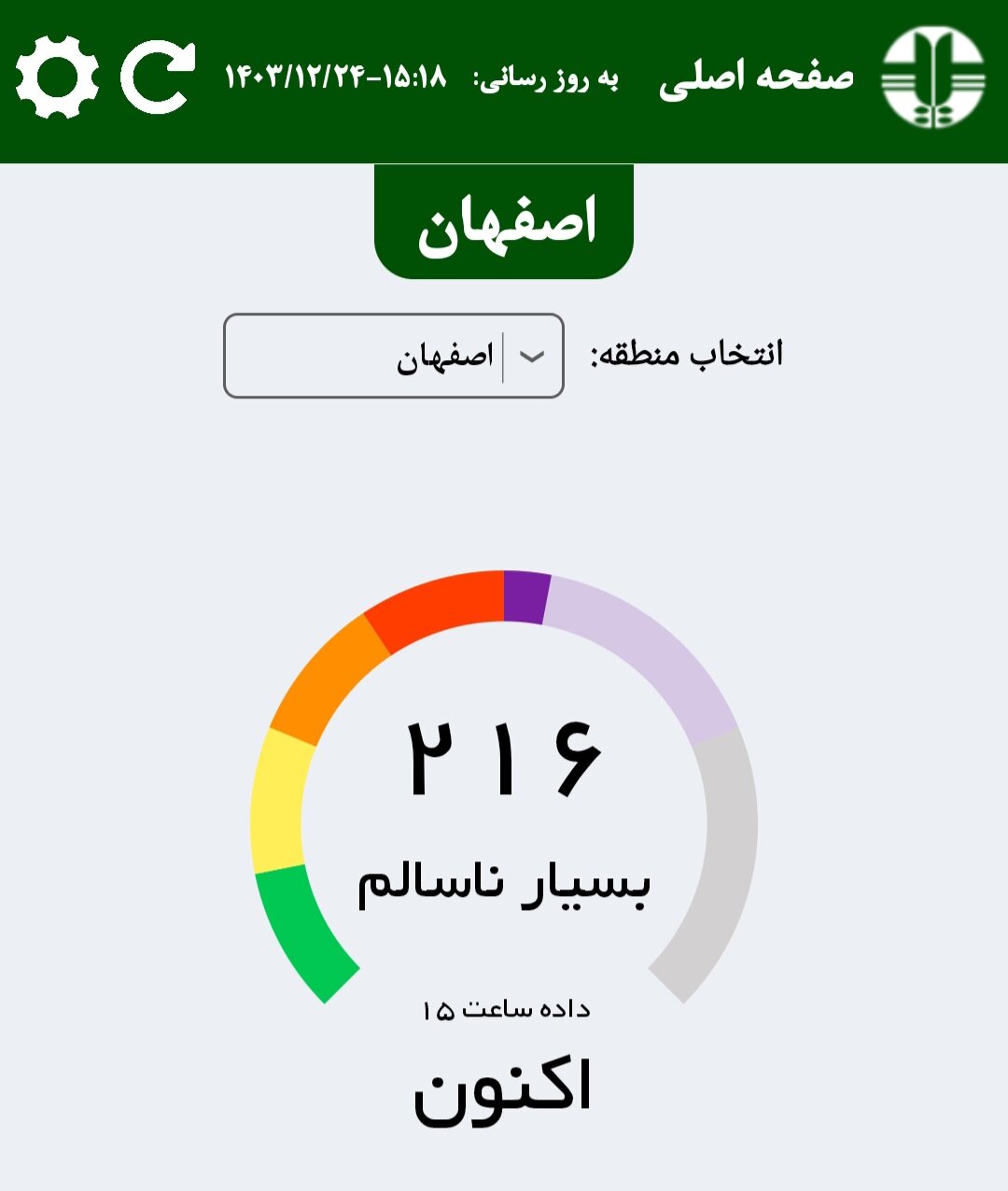 شاخص هوای اصفهان بنفش شد - خبرگزاری نتکانف | اخبار ایران و جهان