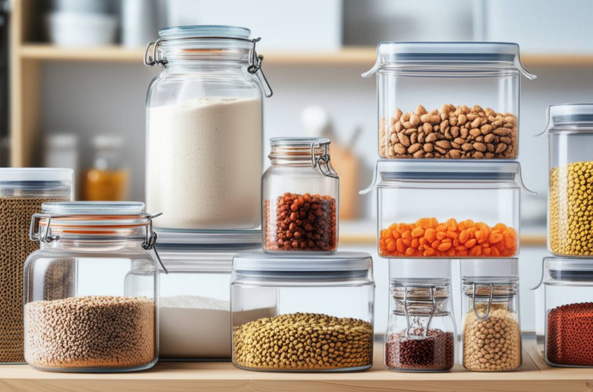 بانکه شیشه ای یا پلاستیکی؟ راهنمای انتخاب ظروف نگهداری مناسب برای آرد و خشکبار